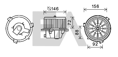 Electric Motor, interior blower (42A25014)