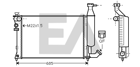 Radiator, engine cooling (31R10084)