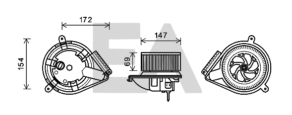 Electric Motor, interior blower (42A50012)