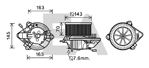 Electric Motor, interior blower (42A10022)