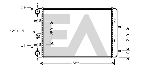 Radiator, engine cooling (31R61009)
