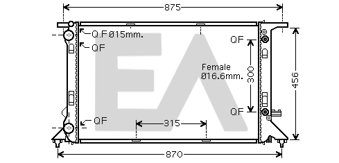 Radiator, engine cooling (31R02103)
