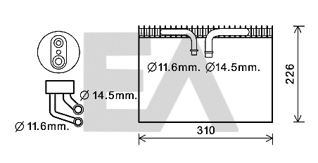 Evaporator, air conditioning (43B62001)