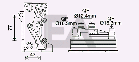 Oil Cooler, engine oil (37G50037)