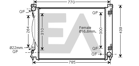Radiator, engine cooling (31R02045)