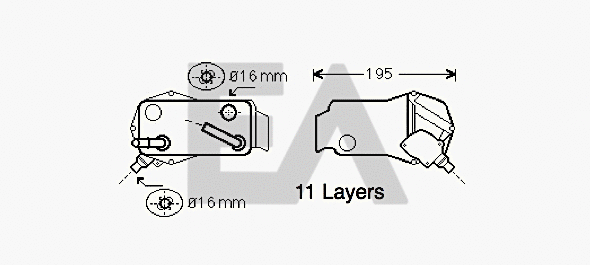 Oil Cooler, engine oil (37G07007)