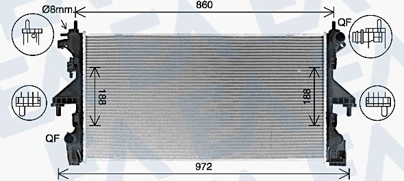 Radiator, engine cooling (31R10112)