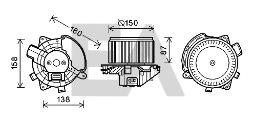 Electric Motor, interior blower (42A25018)