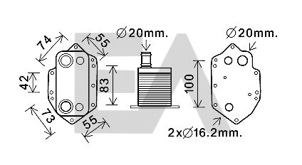 Oil Cooler, engine oil (37G07017)