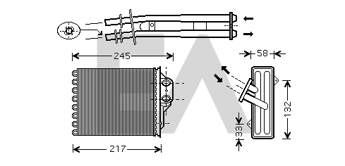 Heat Exchanger, interior heating (45C25026)