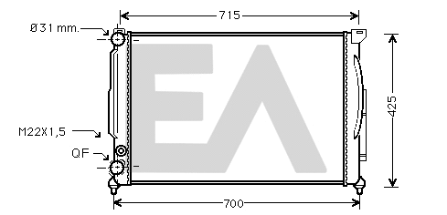 Radiator, engine cooling (31R02082)