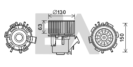 Electric Motor, interior blower (42A60028)