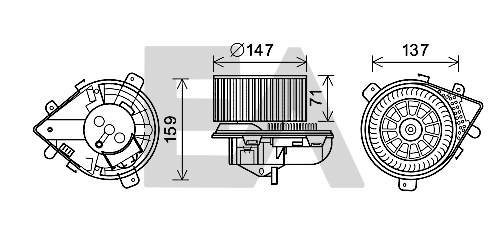 Electric Motor, interior blower (42A55010)