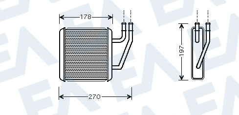 Heat Exchanger, interior heating (45C77022)