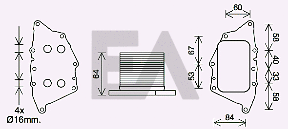Oil Cooler, engine oil (37G07026)