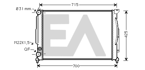 Radiator, engine cooling (31R02030)