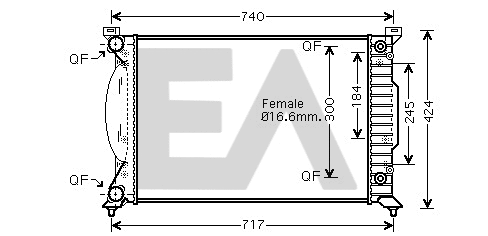 Radiator, engine cooling (31R02096)