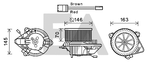 Electric Motor, interior blower (42A10006)