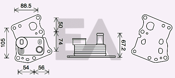 Oil Cooler, engine oil (37G50035)