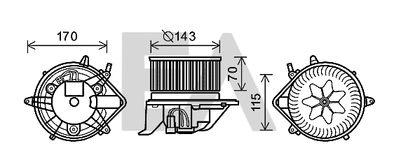 Electric Motor, interior blower (42A07002)