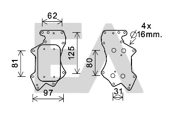 Oil Cooler, engine oil (37G02004)
