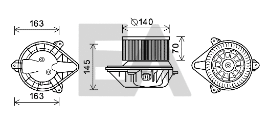 Electric Motor, interior blower (42A54009)