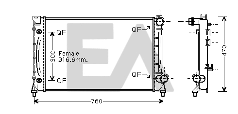 Radiator, engine cooling (31R02091)