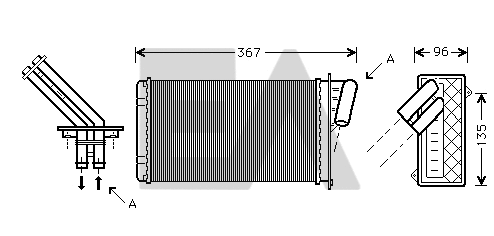 Heat Exchanger, interior heating (45C60024)