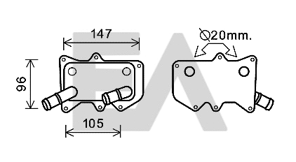Oil Cooler, engine oil (37G36001)