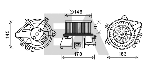 Electric Motor, interior blower (42A25021)