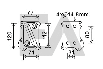 Oil Cooler, engine oil (37G54012)