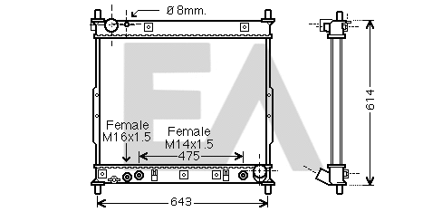 Radiator, engine cooling (31R20053)