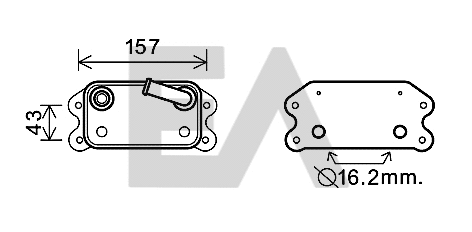 Oil Cooler, engine oil (37G78006)