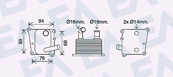 Oil Cooler, engine oil (37G22008)