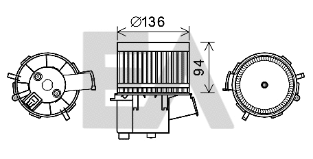 Electric Motor, interior blower (42A25020)