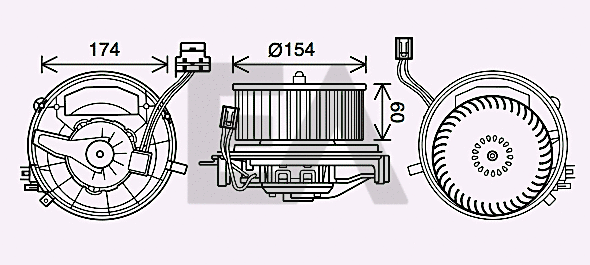 Electric Motor, interior blower (42A77012)