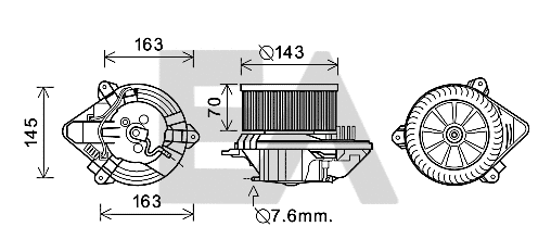 Electric Motor, interior blower (42A10024)