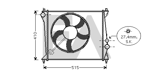 Radiator, engine cooling (31R02093)