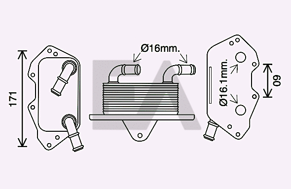 Oil Cooler, engine oil (37G02005)