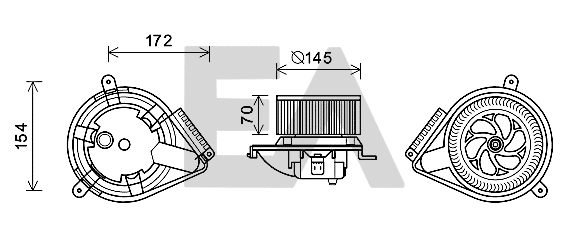 Electric Motor, interior blower (42A50020)