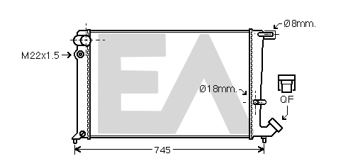 Radiator, engine cooling (31R10025)