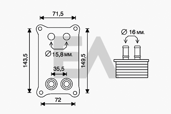 Oil Cooler, engine oil (37G22004)