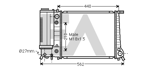 Radiator, engine cooling (31R07031)