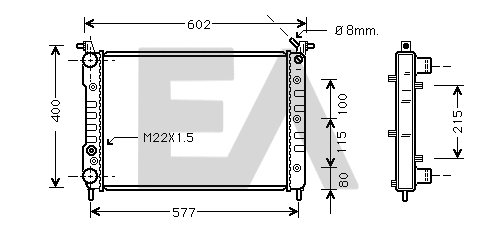 Radiator, engine cooling (31R25101)