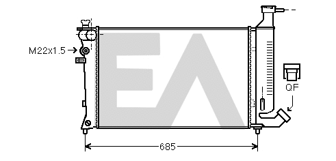 Radiator, engine cooling (31R55082)
