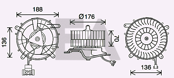 Electric Motor, interior blower (42A50042)