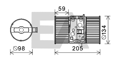 Electric Motor, interior blower (42A60016)