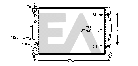 Radiator, engine cooling (31R02086)