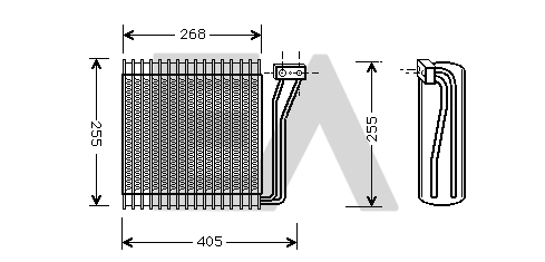 Evaporator, air conditioning (43B12002)
