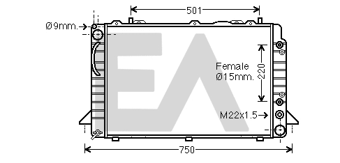 Radiator, engine cooling (31R02024)